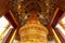 Gold Stupa inside Pagoda which has beautiful decoration at Sawang Boon Temple in Saraburi Thailand