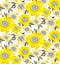 Gold stylized floral seamless pattern.