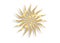 Gold sun luxury logo icon. Abstract golden sunburst isolated on white background. Vintage sacred shiny sun burst design element
