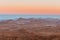 Gold sunset arid desert landscape Sinai, Egypt