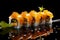 gold sushi with caviar luxury cuisine
