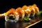 gold sushi with caviar luxury cuisine