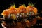 gold sushi with edible gold and caviar luxury cuisine