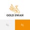 Gold Swan Golden Elegant Goose Monoline Logo