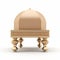 Gold Table And Stool With Religious Building Style - 3d Render