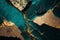 Gold and teal cracked marble textures