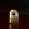 Gold Telephone icon isolated on brown background. Landline phone. Minimalism concept. 3d illustration 3D render