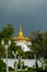 Gold temple pagoda of Buddhist temple in Bangkok, Thailand