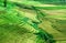 Gold terraced rice fields with sunlight in Mu Cang Chai, Vietnam