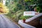 Gold text Banner in front of Stair, Thai Language mean Phra That Doi Tung, it`s the name of the famous place and temple in Chiang