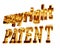 Gold text copyright patent on a white background