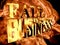 Gold text fall business on fire background