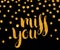 Gold textured inscription Miss you