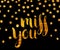 Gold textured inscription Miss you