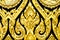 Gold Thai pattern carving Kanok picture in temple