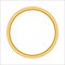 Gold thin round frame. Golden luxury circle logo.