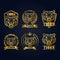 Gold tiger head mascot collection