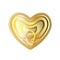 Gold tin can heart with ring pull, top view. Vector illustration. Packaging perfect symbol that represent love and deep emo