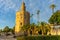 Gold tower on sunset (Torre del Oro) in Sevilla, Spain