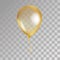 Gold transparent balloon on background.