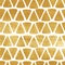 Gold triangle vector texture. Metal painted background with triangular shapes