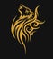 Gold tribal tattoo wolf designs illustration