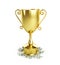 Gold trophy cup dollar