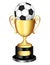 Gold trophy with soccer ball