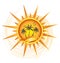 Gold tropical sun logo
