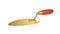 Gold trowel. Work tool.