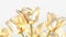 Gold Tulip Flowers Transparent Glitter Clean Transparent Super Detail. Generative AI