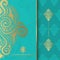 Gold and turquoise Indian background. Luxury pattern template. Vector abstract design elements.