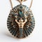 Gold And Turquoise Pharaoh Necklace - Cristina Mcallister Style Pendant