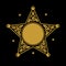 Gold vector emblem star with laurel leafs
