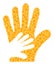 Gold Vector Friend Hands Mosaic Icon