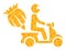 Gold Vector Opium Motorbike Delivery Mosaic Icon