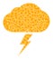 Gold Vector Thunderstorm Mosaic Icon