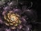 Gold and violet dark fractal flower