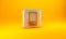 Gold Voice assistant icon isolated on yellow background. Voice control user interface smart speaker. Silver square