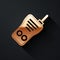 Gold Walkie talkie icon isolated on black background. Portable radio transmitter icon. Radio transceiver sign. Long