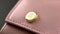 Gold wallet with metal button, a symbol of financial success generated by AI