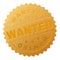 Gold WANTED Badge Stamp
