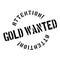 Gold Wanted rubber stamp