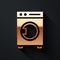 Gold Washer icon isolated on black background. Washing machine icon. Clothes washer - laundry machine. Home appliance