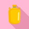 Gold water flask icon, flat style