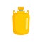 Gold water flask icon, flat style