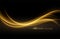 Gold wave flow and golden glitter on black background. Abstract shiny color gold wave luxury background. Luxury gold