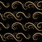 Gold wave seamless pattern draw black