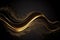 Gold Waves on Black Background, Luxury Golden Sand Waves, Generative AI Illustration