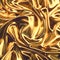 Gold wavy fabric with pattern of shiny rhombuses.3d rendering digital illustration. Luxurious abstract background